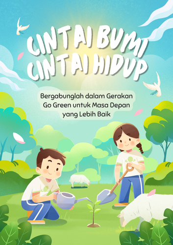 Hijau dan Biru Ilustratif Poster Cintai Bumi.png