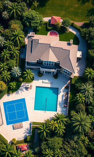aerial view of a luxurious mansion with a private pool and tennis court.jpg