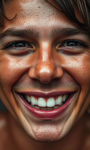 a close up shot of a persons face with sweat and a big smile.jpg