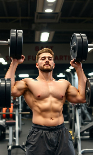 a fitness enthusiast lifting heavy weights in the gym.jpg
