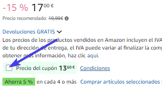 captura de pantalla de ayuda para conseguir la oferta temporal