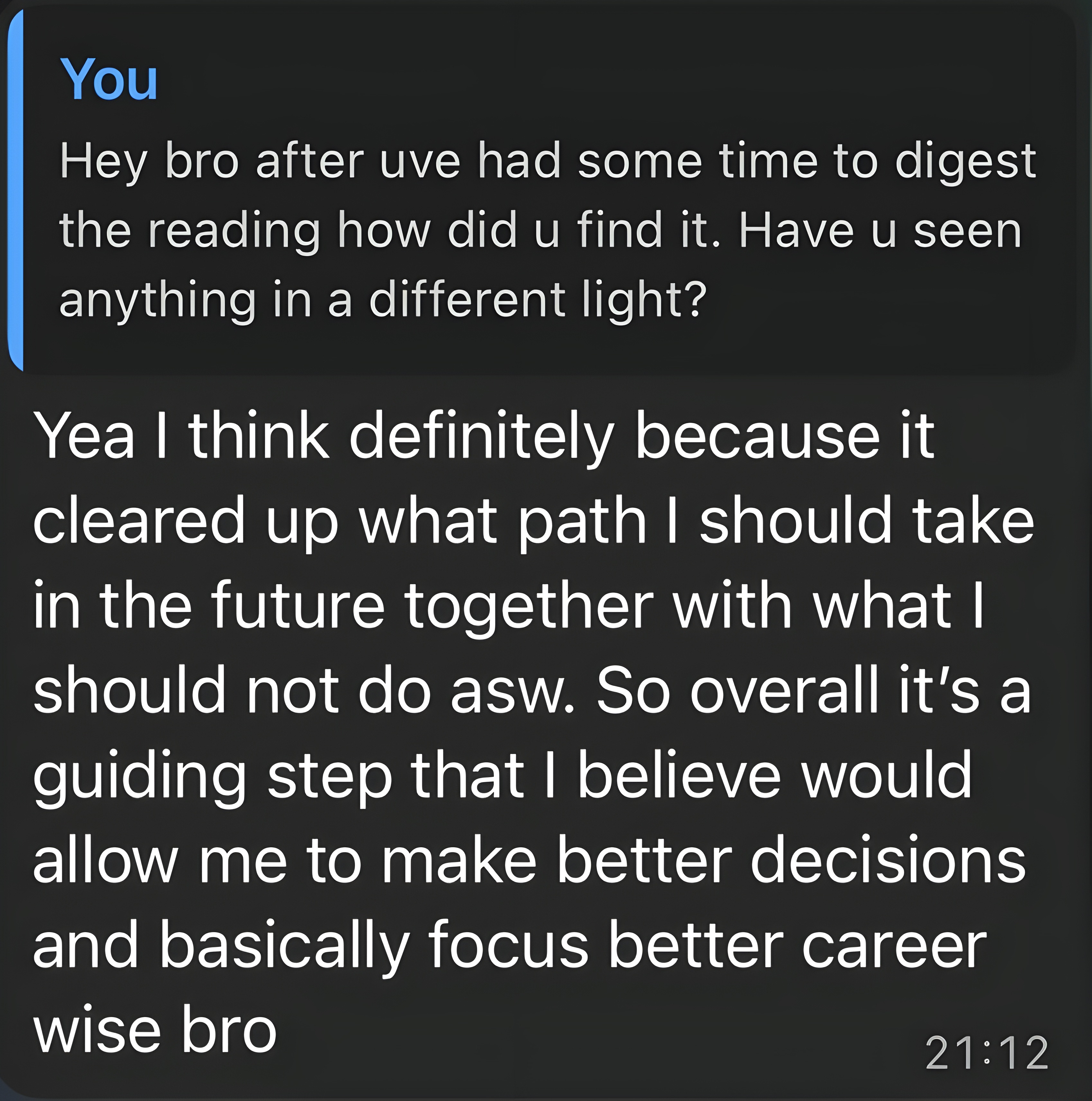Client testimonial