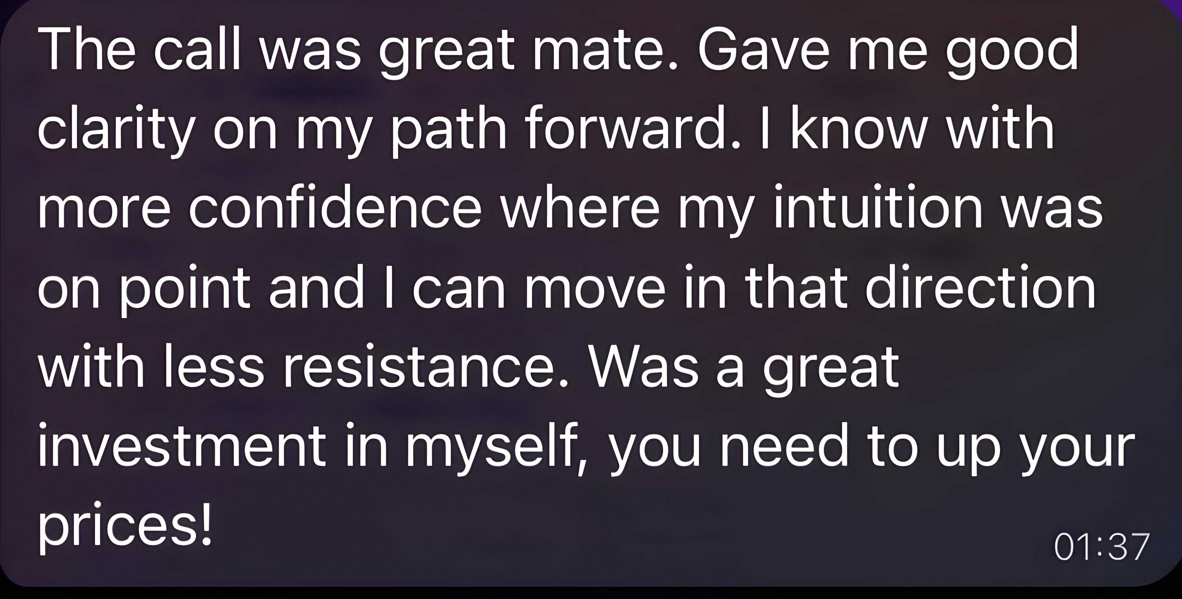 Client testimonial