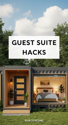 Vertical Pintereststyle image of container home with guest suite Centered overlay text reads Guest S.jpg