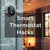 Vertical Pintereststyle image of container home with smart thermostat Centered overlay text reads Sm