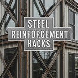 Vertical Pintereststyle image of container home with steel reinforcement Centered overlay text reads