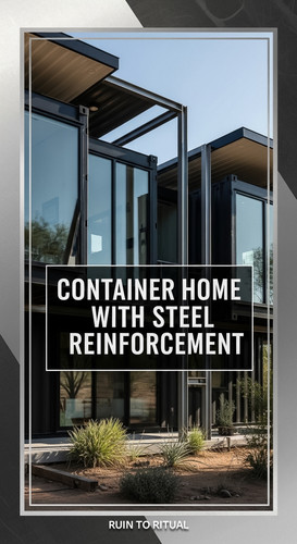 Vertical Pintereststyle image of container home with steel reinforcement beams Centered overlay text.jpg