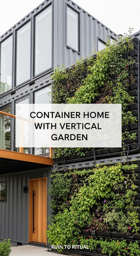 Vertical Pintereststyle image of container home with vertical garden on exterior wall Centered overl.jpg