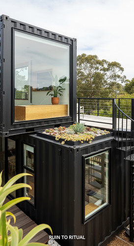 Vertical Pintereststyle image of container home with viral design tips Centered overlay text reads V.jpg