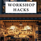 Vertical Pintereststyle image of container home with workshop space Centered overlay text reads Work