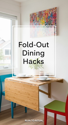 Vertical Pintereststyle image of container home with foldout dining table Centered overlay text read.jpg