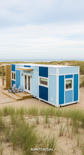 Vertical Pintereststyle image of container home with coastalinspired blue palette Centered overlay t.jpg
