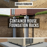 Vertical Pintereststyle image of container house foundation types gravel concrete piers slab Centere