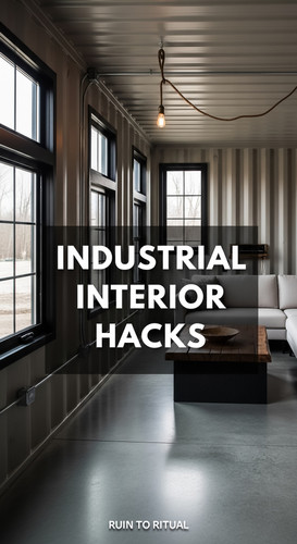 Vertical Pintereststyle image of container home with industrial interior Centered overlay text reads.jpg