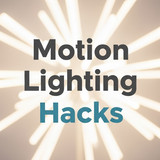 Vertical Pintereststyle image of container home with motion lighting Centered overlay text reads Mot