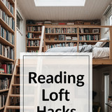 Vertical Pintereststyle image of container home with reading loft Centered overlay text reads Readin