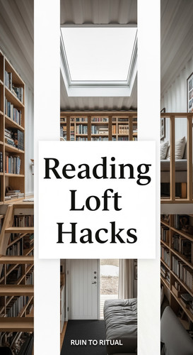 Vertical Pintereststyle image of container home with reading loft Centered overlay text reads Readin.jpg