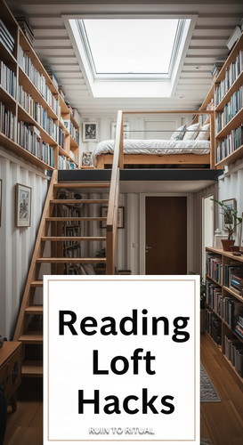 Vertical Pintereststyle image of container home with reading loft Centered overlay text reads Readin.jpg