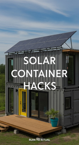 Vertical Pintereststyle image featuring a container home with rooftop solar panels and centered over.jpg