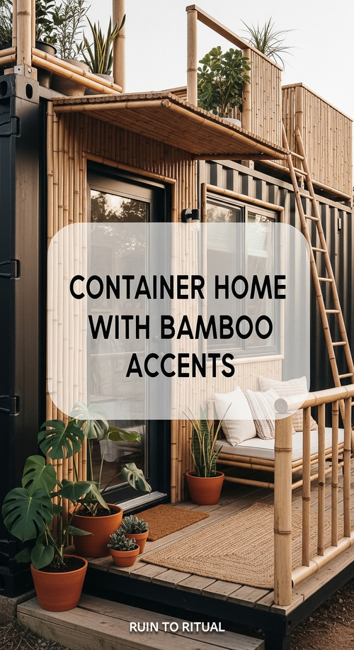 Vertical Pintereststyle image of container home with bamboo accents and natural decor Centered overl.jpg