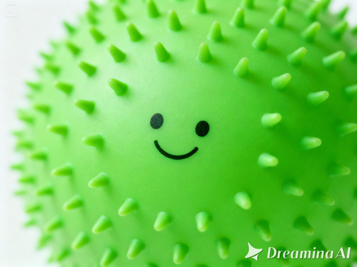 dreamina 2026 02 24 2944 generate a green stress ball with a smil....jpg