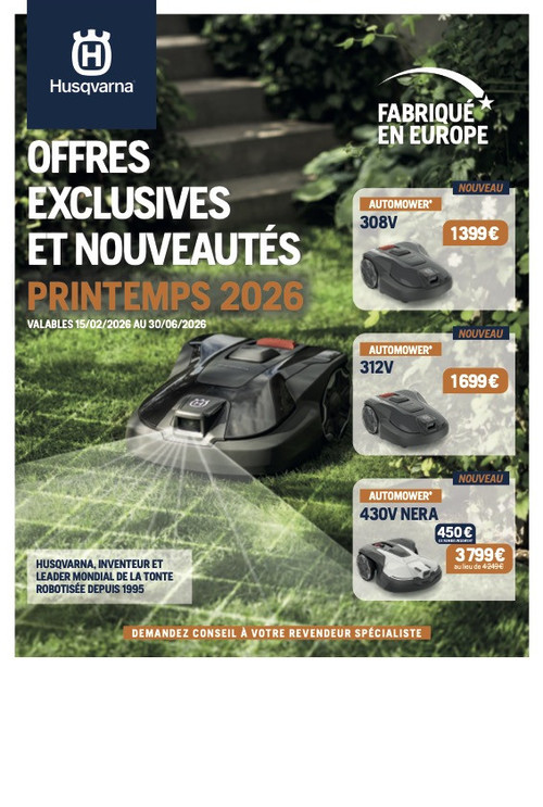 couverture Dépliant Husqvarna Printemps 2026