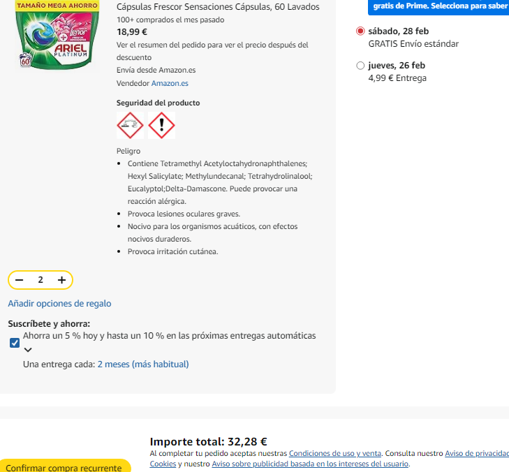 captura de ayuda con precio final