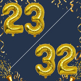 40 Inch Big Gold Large Number 23 32 Mylar Foil Balloon For Helium &amp; Air Filled Premium Self Seal Bal