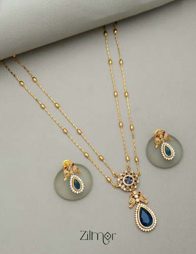 Antique Long Necklace Set – Lightweight | Perfect for Functions SN101509.jpg