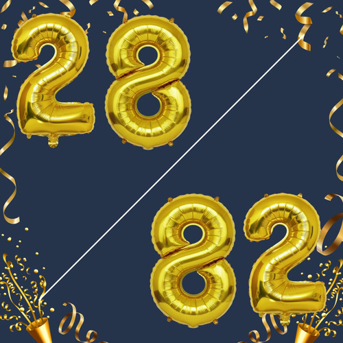 40 Inch Big Gold Large Number 28 82 Mylar Foil Balloon For Helium & Air Filled Premium Self Seal Bal.jpg