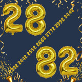 40 Inch Big Gold Large Number 28 82 Mylar Foil Balloon For Helium &amp; Air Filled Premium Self Seal Bal