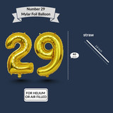 40 Inch Big Gold Large Number 29 Mylar Foil Balloon For Helium &amp; Air Filled Premium Self Seal Balloo