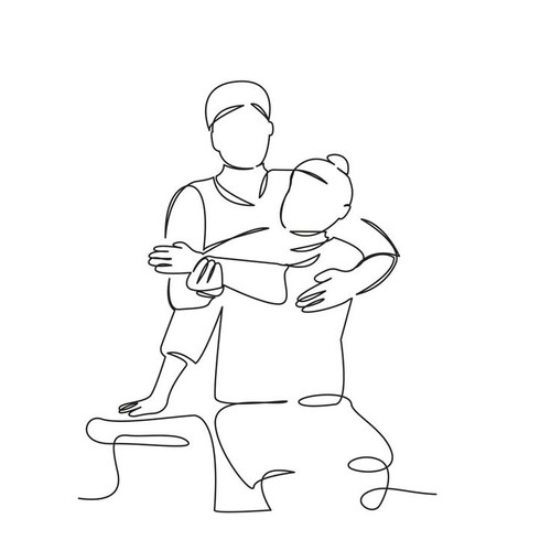 One continuous single drawing line art flat doodle osteopath, female, pain, shoulder, chiropractor, .jpg