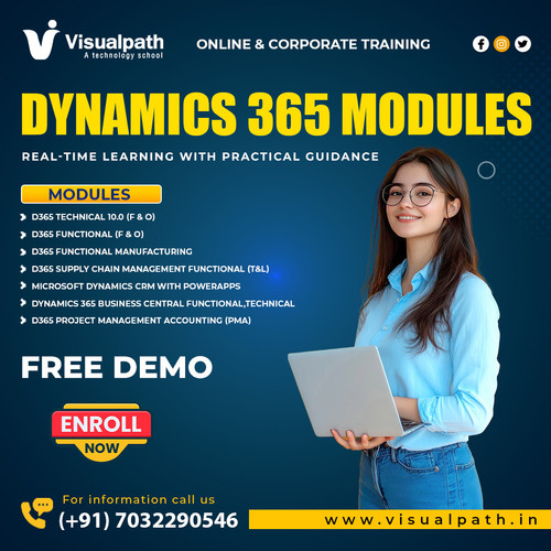 Learning Dynamics 365 is not just about features.
It’s about knowing how to use them in real business scenarios.
At Visualpath, you get practical, hands-on training designed to make you job-ready from day one.
📚 Modules Covered
🔹 D365 Technical 10.0 (F&O)
🔹 D365 Functional (F&O)
🔹 D365 Functional Manufacturing
🔹 D365 Supply Chain Management (T&L)
🔹 Microsoft Dynamics CRM with PowerApps
🔹 Dynamics 365 Business Central (Functional & Technical)
🔹 D365 Project Management Accounting (PMA)
🎯 Why Choose Visualpath
 ✅ Real-time learning with practical guidance
 ✅ Trainers with industry experience
 ✅ Job-focused, project-based training
Start building your D365 career with confidence 🚀
📲WhatsApp: https://wa.me/c/917032290546 
🌐Visit: https://www.visualpath.in/online-microsoft-dynamics-ax-technical-training.html 
📝Visit our Blog: https://visualpathblogs.com/category/d365-ax-technical/ 
Learning Dynamics 365 is not just about features.
It’s about knowing how to use them in real business scenarios.
At Visualpath, you get practical, hands-on training designed to make you job-ready from day one.
📚 Modules Covered
🔹 D365 Technical 10.0 (F&O)
🔹 D365 Functional (F&O)
🔹 D365 Functional Manufacturing
🔹 D365 Supply Chain Management (T&L)
🔹 Microsoft Dynamics CRM with PowerApps
🔹 Dynamics 365 Business Central (Functional & Technical)
🔹 D365 Project Management Accounting (PMA)
🎯 Why Choose Visualpath
 ✅ Real-time learning with practical guidance
 ✅ Trainers with industry experience
 ✅ Job-focused, project-based training
Start building your D365 career with confidence 🚀
📲WhatsApp: https://wa.me/c/917032290546 
🌐Visit: https://www.visualpath.in/online-microsoft-dynamics-ax-technical-training.html 
📝Visit our Blog: https://visualpathblogs.com/category/d365-ax-technical/