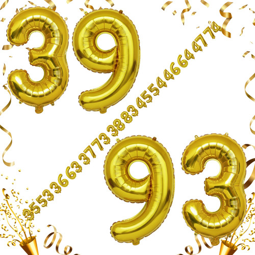 40 Inch Big Gold Large Number 39 93 Mylar Foil Balloon For Helium & Air Filled Premium Self Seal Bal.jpg