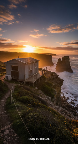 Beautiful container shed in coastal cliff cinematic lighting.jpg