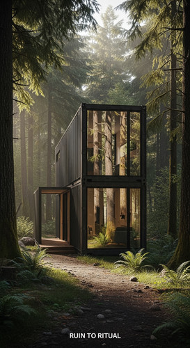 Modern container shed in forest retreat cinematic shot.jpg
