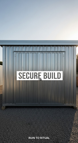 Container shed with steel doors text overlay Secure Build.jpg