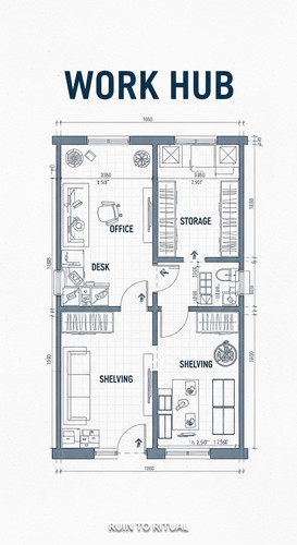 Vertical Pintereststyle image showing a container shed blueprint with office and storage layout Over.jpg