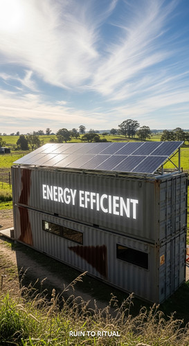 Container shed with solar array text overlay Energy Efficient.jpg