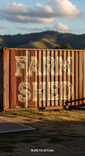 Container shed with rustic barn style text overlay Farm Shed.jpg