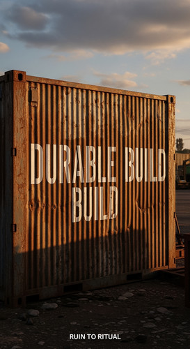 Container shed with corrugated steel text overlay Durable Build.jpg