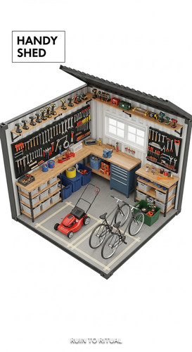 Container shed plan with tool racks text overlay Handy Shed.jpg