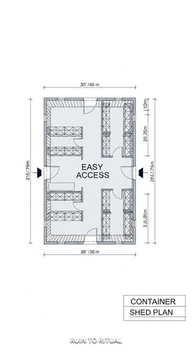 Container shed plan with dual entry text overlay Easy Access.jpg