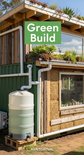Vertical Pintereststyle image showing a container shed with rainwater collection system and eco insu.jpg