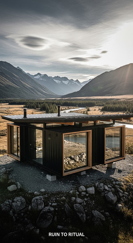 Elegant container shed in mountain valley cinematic view.jpg