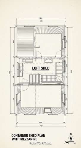 Container shed plan with mezzanine text overlay Loft Shed.jpg