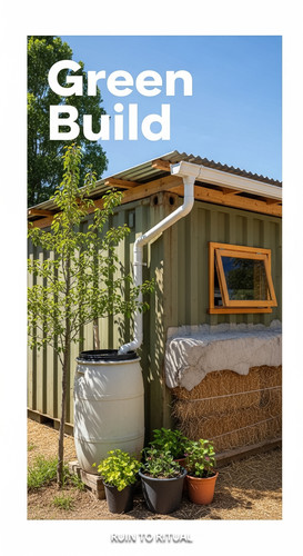 Vertical Pintereststyle image showing a container shed with rainwater collection system and eco insu.jpg