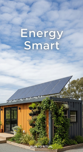 Vertical Pintereststyle image showing a container shed with rooftop solar panels and ecofriendly des.jpg