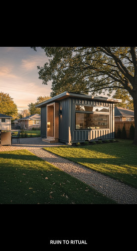 Modern container shed in suburban backyard cinematic shot.jpg